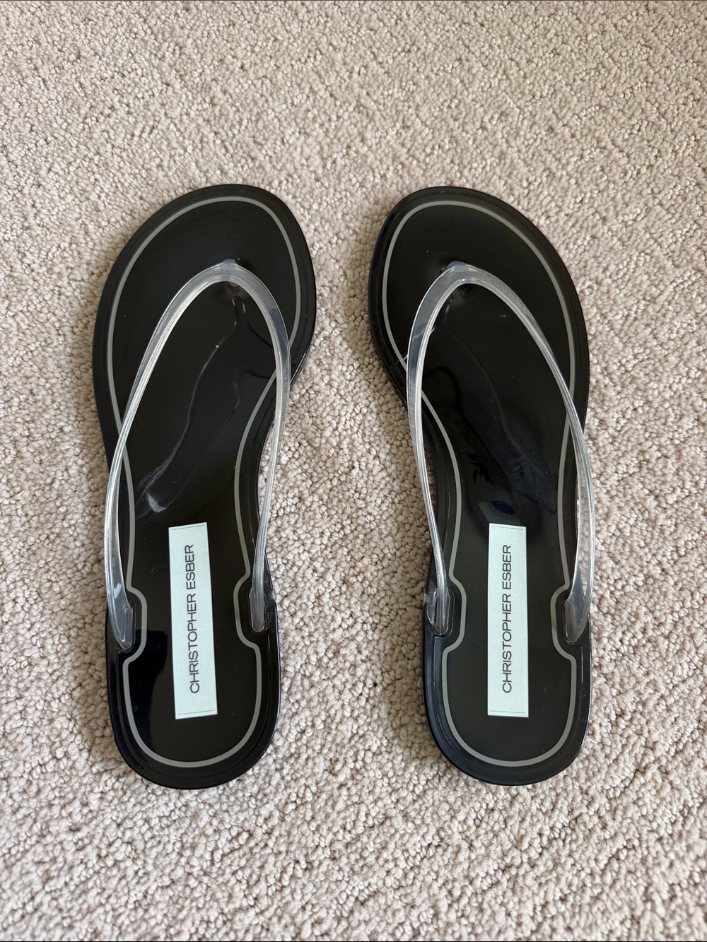 Christopher Esber Black Sandal with Clear Straps